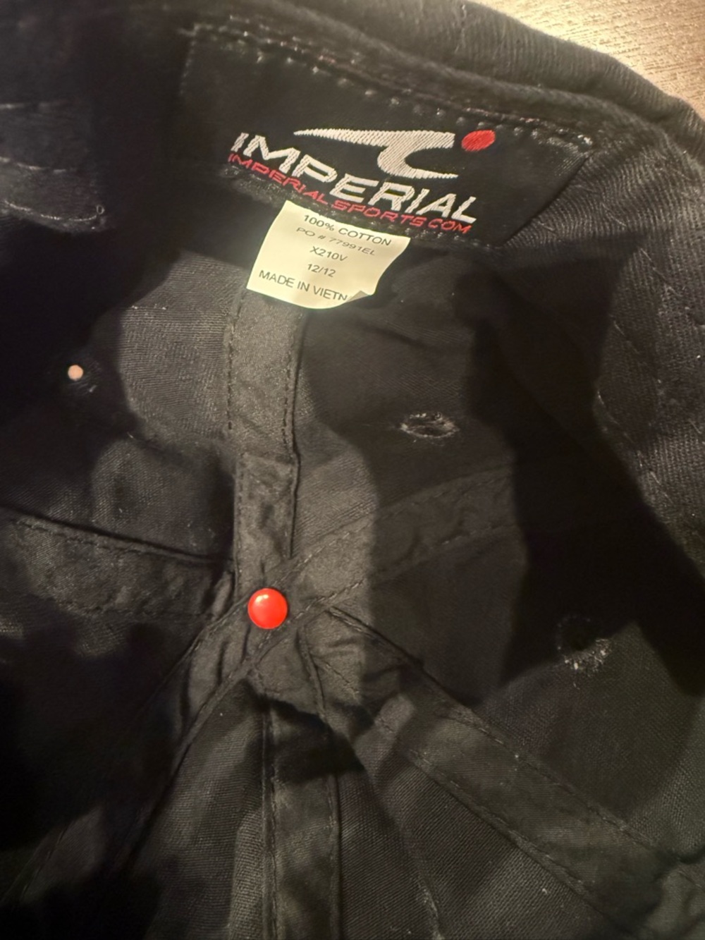 Like New Kukio Hat | Black Adjustable Dad Cap | Imperial Brand | Golf Club Style - Picture 5 of 5